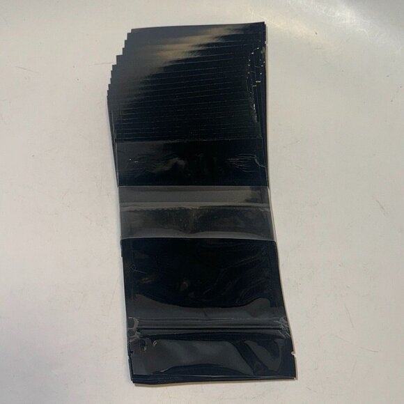 4x6.25 in Glossy Black Two Sided High Quality Foil Mylar Stand Up Zip Lock Bag - Picture 6 of 6